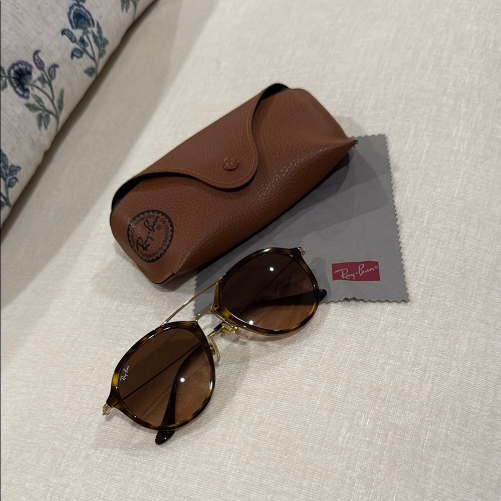 Ray-Ban Tortoise Sunglasses with Brown Case